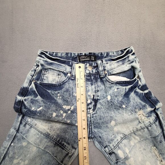 Trestle Supply California Republic Jeans Girls 12 Blue Slim Fit Moto Distressed - Picture 8 of 11
